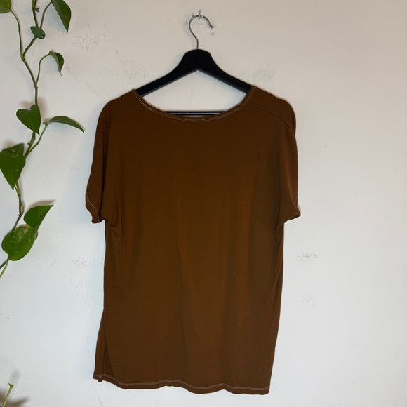 Hatch Perfect V Tee Chocolate Brown Maternity V-Neck {1/S} - Picture 6 of 8